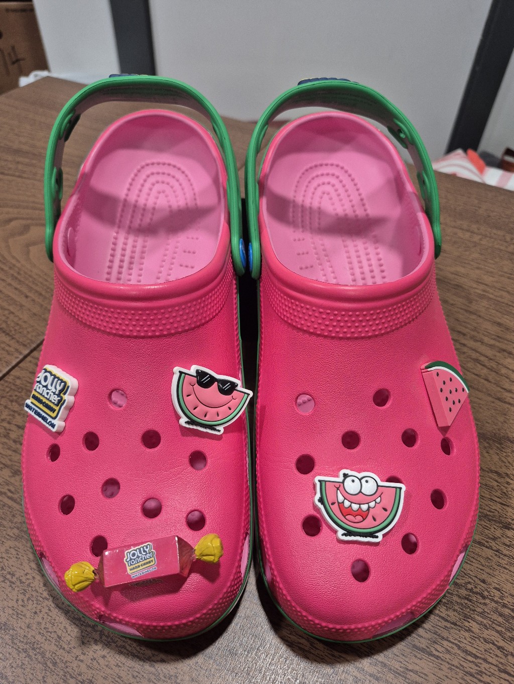 Like New Watermelon Jolly Rancher Crocs With Jibbitz